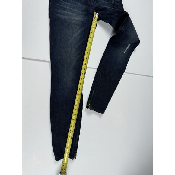 Current/Elliott Jeans The SilverLake Ankle Zip Low Rise Dark Wash Sexy 25 - Picture 5 of 13